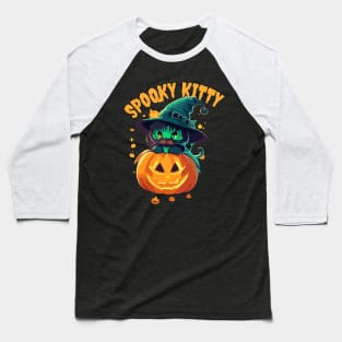 Spooky Kitty Cat Baseball T-Shirt